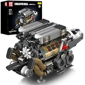 mould king w16 engine building kit, 16 cylinder petrol car engine model, 952 pieces, ages 6 14
