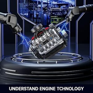 mould king v8 engine that runs, 487 pcs high performance v 8 motor building kit, physical science experiment model for teens and kids, house and office collection decor for adults 10171